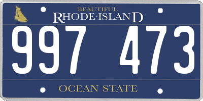 RI license plate 997473