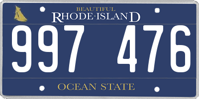 RI license plate 997476