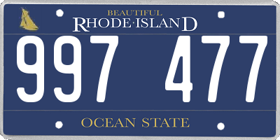 RI license plate 997477