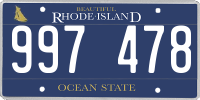 RI license plate 997478