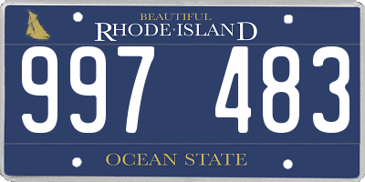 RI license plate 997483