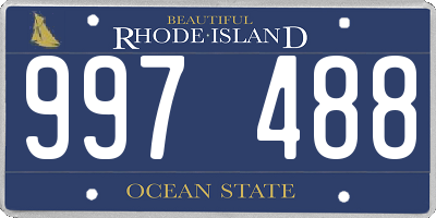 RI license plate 997488