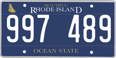 RI license plate 997489