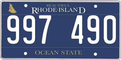 RI license plate 997490