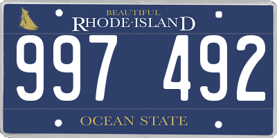 RI license plate 997492