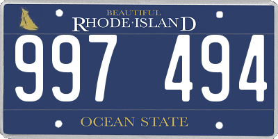 RI license plate 997494