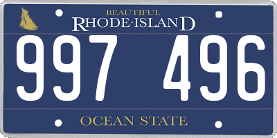 RI license plate 997496