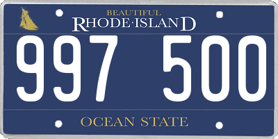 RI license plate 997500