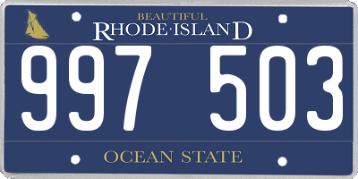 RI license plate 997503