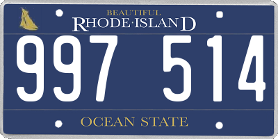 RI license plate 997514