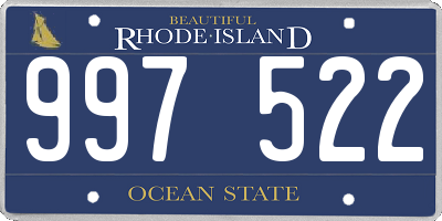 RI license plate 997522