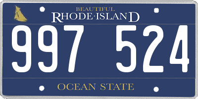 RI license plate 997524