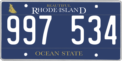 RI license plate 997534