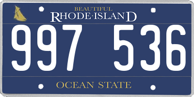 RI license plate 997536