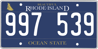 RI license plate 997539