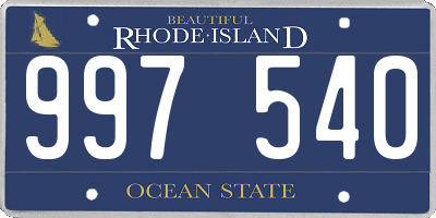 RI license plate 997540