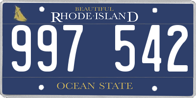 RI license plate 997542