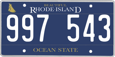 RI license plate 997543