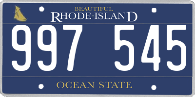 RI license plate 997545