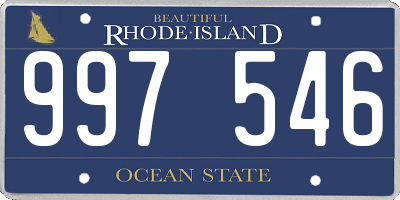 RI license plate 997546