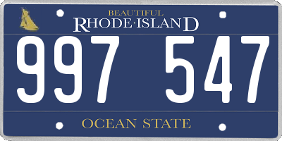 RI license plate 997547