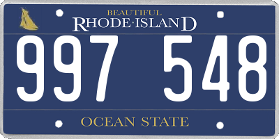 RI license plate 997548