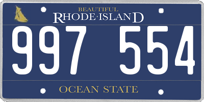 RI license plate 997554