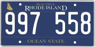 RI license plate 997558