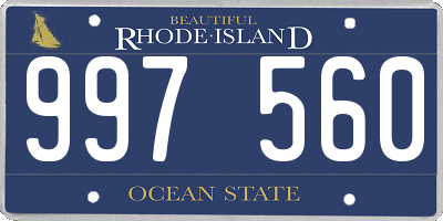 RI license plate 997560