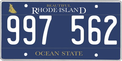 RI license plate 997562