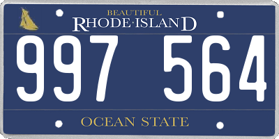 RI license plate 997564