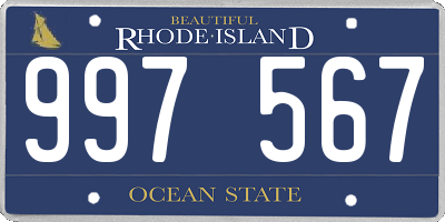 RI license plate 997567