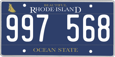 RI license plate 997568