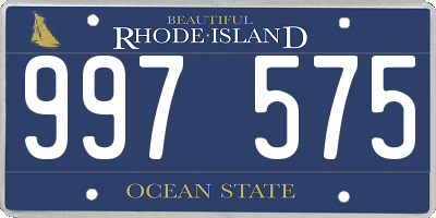 RI license plate 997575