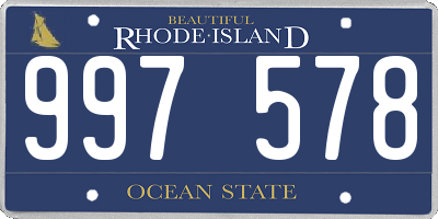 RI license plate 997578