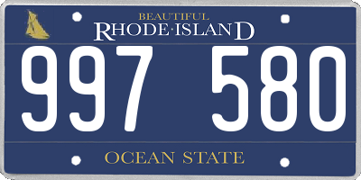 RI license plate 997580