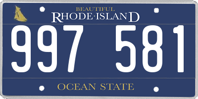 RI license plate 997581