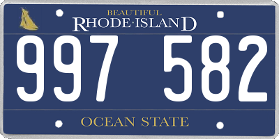 RI license plate 997582