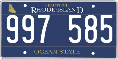 RI license plate 997585