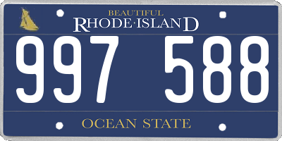 RI license plate 997588