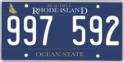 RI license plate 997592