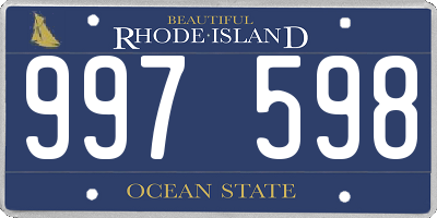 RI license plate 997598