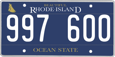 RI license plate 997600