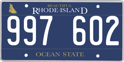 RI license plate 997602