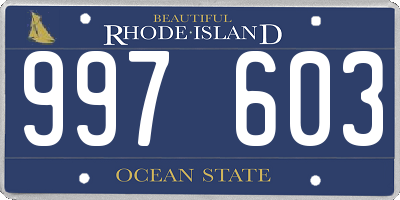 RI license plate 997603