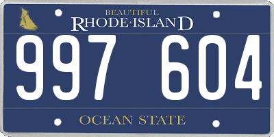 RI license plate 997604