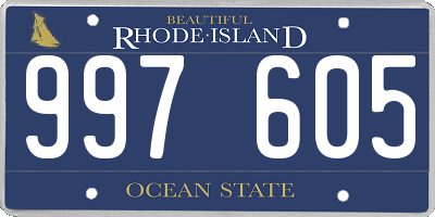 RI license plate 997605