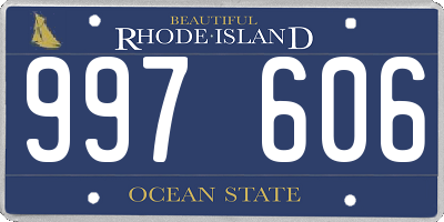 RI license plate 997606