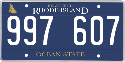 RI license plate 997607