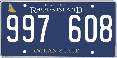 RI license plate 997608